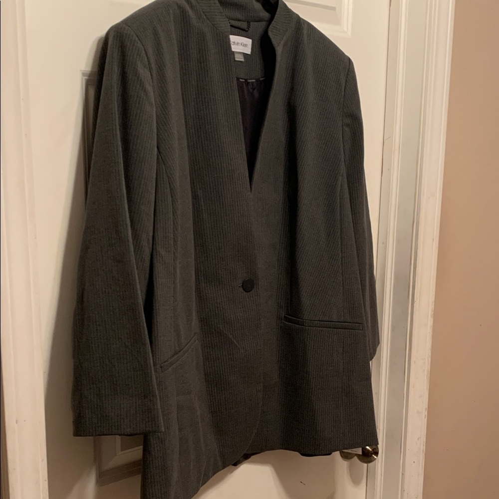 Calvin Klein Charcoal Pinstripe Jacket